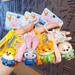 【即納】新品タグ付き ディズニー ホログラムシール付き公式ライセンス品 ズートピア ニック ジュディ クロウハウザー フラッシュ フィギュア キーホルダー 全4種 単品（1点の価格です）