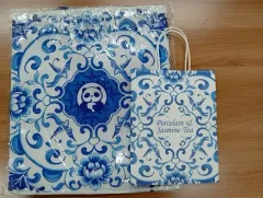 デニム・ブルー・青・パンダ・エコバッグ