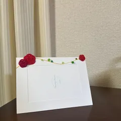 【縦横対応】一点物 縁結び 赤い水引×クリスタルバイコーン フォトフレーム [Vertical & Horizontal] Enmusubi Red Mizuhiki × Crystal Bicone Photo Frame