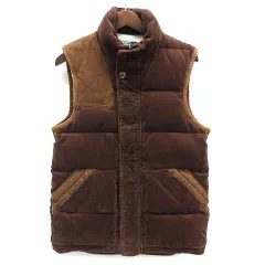 ポロ バイ ラルフローレン Polo by Ralph Lauren コーデュロイ レザー 切替 ハンティング ダウン ベスト ブラウン 茶 XS