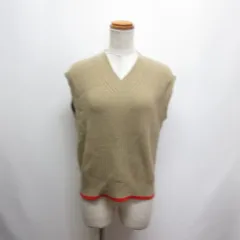 ユニクロ UNIQLO :C Vネック ニット ベスト M ベージュ