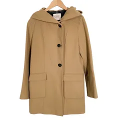 ジェイプレス レッドレーベル J.PRESS RED LABEL 長袖フーデットコート ウール100% 無地 キャメル 11 L相当