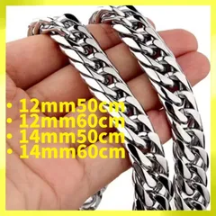 6面ダブル喜平ネックレス マイアミキューバンリンク チェーンネックレス チャンキーチェーン ステンレス シルバー ストリート ロック ヒップホップ ラッパー メンズ レディース ユニセックス 新品未使用品