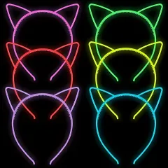 【光る！6個セット】蓄光ヘッドバンド ヘアバンド 6色セット パーティー イベント フェス 誕生日 ハロウィン 会場を彩るキュートなヘアアクセサリー レディース