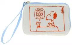 【中古】バッグ アイボリー Favorite Storyシリーズ 刺繍フラットポーチ 「PEANUTS(SNOOPY)」