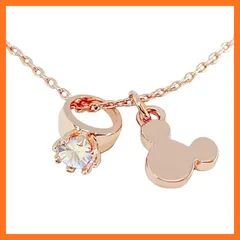 【新品】 [ＤＩＳＮＥＹ] ディズニー 誕生石 ネックレス アクセサリー スワロフスキー 3月 ライトアゾーレ 誕生石ネックレス ピンクゴールド 24金 加工 レディース ジュエリー アクセサリー グッズ 誕生日 プレゼント ギフト 専用ボックス付き[ [ 1