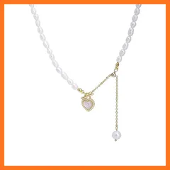 【新品】 [Eugre] ネックレス レディース 淡水パール ハートペンダント チョーカー ゴールド 14k 人気 おしゃれ 大人可愛い 上品 アクセサリー デイリー プレゼント ギフトボックス付き