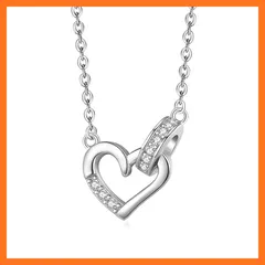 【新品】 [Umiwe] ネックレス レディース 人気 高級キュービックジルコニア ペンダント リングハート ネックレス ペンダント シルバー925 純銀製 金属アレルギー対応 プレゼント誕生日 お祝い 女性 ジュエリー 0