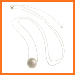 【新品】 [ヴァンテーヌ] VINGTAINE 一粒 コットンパール シンプル ロング ネックレス スライダーチェーン アジャスター 調節 C3109 0