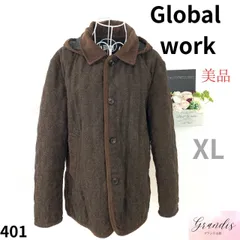 ★美品★ Global work グローバルワーク メンズ アウター オーバーコート XL 茶色