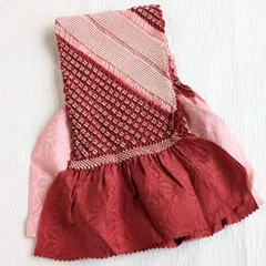 美品★帯揚げ 絞り 中抜き ストライプ 縞 和装小物 成人式 振袖 カジュアル 251