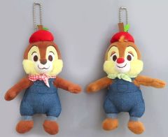 [중고] 봉제인형 마스코트 봉제인형 배지 칩&데일(오버올) 플래쉬 키체인 [디즈니] 디즈니 스토어 한정