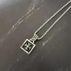 【重厚16g】スクエアクロス チャーム ネックレス 60cm シルバーカラー メンズ インポートアクセサリー