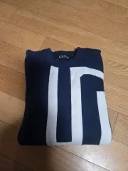 ラルフローレン ネイビー 白 ニットセーター