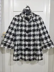 55 EGOIST エゴイスト ブラック＆ホワイト CHECK コート