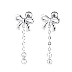 ピアス つけっぱなし 金属アレルギー対応 レディース 揺れる セカンドピアス S925シルバー プラチナメッキ 両耳 可愛い ねじ式 リボンピアス お誕生日 卒業式 お祝いの日 プレゼ ント 1