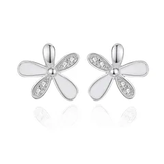 Umiwe 925シルバー 花 セカンドピアス レディース アレルギー対応 ジルコン 小さめ つけっぱなし 両耳用 花モチーフ イヤリング ピアス 女性用 ギフト 1