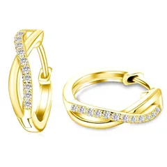 Naniwaai ピアス レディース 人気 最高級ジルコニア 金属アレルギー対応 ツイスト フープピアス リング シルバー925 18金 ゴールドメッキ シンプル おしゃれ イヤリング アクセサリー プレゼント お誕生日 ホワイトデー 母の日 クリスマス  0