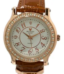 美品 ディズニー 腕時計 スワロフスキー ミッキーマウス&フレンズ クオーツ ホワイト レディース メンズ Disney