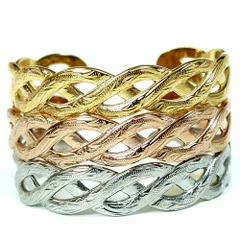 全3色 2サイズ ハワイアンジュエリー バングル スクロール 金属アレルギー対応 サージカル ステンレススチール316L ファッション アクセサリー ジュエリー 人気 ブランド おしゃれ 誕生日 記念 プレゼント ギフト 送料無料