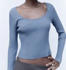 ZARA ザラ ブルー ロングスリーブ Tシャツ S