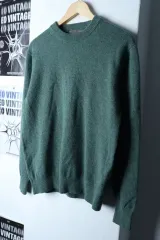 (XL-2XL) ジョルダーノ ニット グリーン 無地 ラムウール-17039