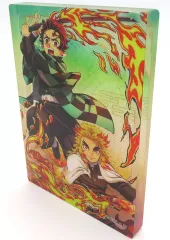 【中古】アクリルスタンド・アクリルパネル 竈門炭治郎＆煉獄杏寿郎 グリッターアクリルブロック 「鬼滅シアター 劇場版 鬼滅の刃 無限列車編 リバイバル上映」 劇場グッズ