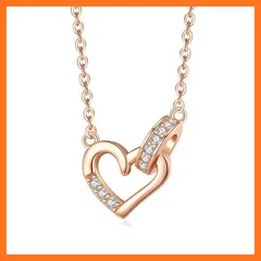 【新品】 [Umiwe] ネックレス レディース 人気 高級キュービックジルコニア ペンダント リングハート ネックレス ペンダント シルバー925 純銀製 金属アレルギー対応 プレゼント誕生日 お祝い 女性 ジュエリー 0