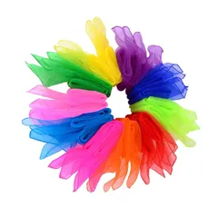 10色 20枚 シフォン ジャグリング シルク リトミック 遊び ダンス 音楽療法 ダンス お遊戯 子ども 運動 ジャグリング などに 60*60cm