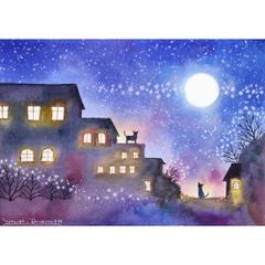 momorinさま専用（原画）窓辺の猫 #2【A5サイズ／水彩画／#3026a