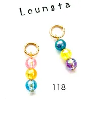 4166ピアリングチャーム カラフルピアス 樹脂ピアス