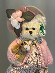 ベアリングトン ヴィンテージ クマのぬいぐるみ 花柄 ONE PIECE ピンク カーディガン ぬいぐるみ