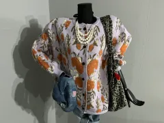 フラワーオーバーサイズカーディガン/オーバーサイズ/ニットカーディガン