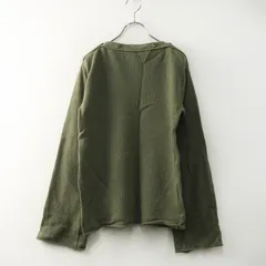 2005AW 本人期 マルタンマルジェラ Martin Margiela 6 ウール混 ワイドネック ショートニットプルオーバー L カーキ┃【2400014659184】のサムネイル