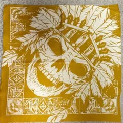 バンダナ 大判 スカル アメカジ ドクロ スカーフ ハンカチーフ ハンカチ