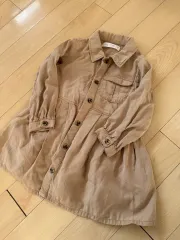 ザラ シャツ ワンピース ベージュ トレンチコートワンピース 2-3y一回着用