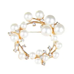 卒業式 発表会 入学式 フォーマル エレガント ゴールド 結婚式 ジルコニア ジュエリー アクセサリー ジャケット プレゼント スーツ レディース パールブローチ ギフト リボンブローチ ブローチ FASELE