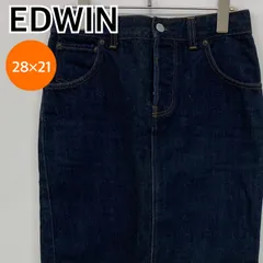 EDWIN エドウィン スカート デニムスカート タイトスカート ネイビー 日本製 レディース 28×21サイズ 【CB831】