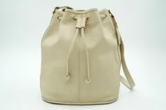 オールド コーチ ヴィンテージ ショルダーバッグ 9740 ドローストリングバケット 巾着 バケツ型 レザー 白 ホワイト COACH 4966h