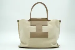 イアクッチ ハンドバッグ トート ソルベット レザーハンドル A4収納 キャンバス 白 ホワイト IACUCCI 4964h