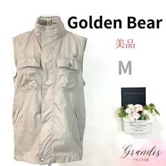 ★美品★ Golden Bear ゴールデンベア メンズ ベスト Mサイズ 胸ポケット 両サイドポケット シャカシャカ生地 メッシュあり