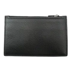 COACH コーチ レザー フラグメントケース カードケース 名刺入れ コインケース ブラック系【中古】