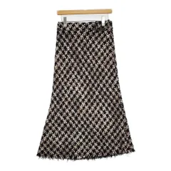 ANNE KLEIN ツイード ウール混 ニット マキシ丈 44373 サイズ11 ロングスカート ブラック ブラウン レディース アンクライン【中古】6-0115T♪のサムネイル