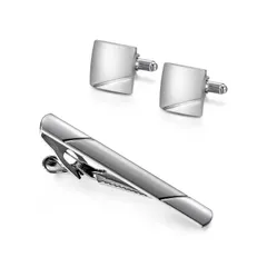 【特価商品】メンズ 人気 シンプルでいておしゃれ感 カフスボタンセット 誕生日プレゼント 結婚式等 上品なネクタイピン 高級ケース付き