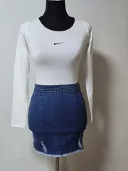 デニムミニスカート ジーンブルー色