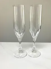 【中古】クリスタル製フルートグラス　２個セット