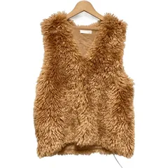 SENSE OF PLACE　ファーベスト　レイヤード　ボア　無地　フェイクファー　古着