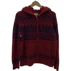 L.L.Bean　ニットパーカー　ジップアップ　長袖　ニット　フルジップ　フード　ノルディック柄　アウトドア　古着