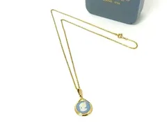 ■極美品■ WEDGWOOD ウェッジウッド ジャスパー カメオ ネックレス ペンダント アクセサリー ゴールド系×ブルー系 DJ4955