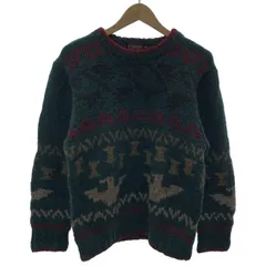 Chaps by RALPH LAUREN　セーター　90s vintage　90年代　OLD　長袖　ニット　トップス　クルーネック　総柄　アウトドア　古着